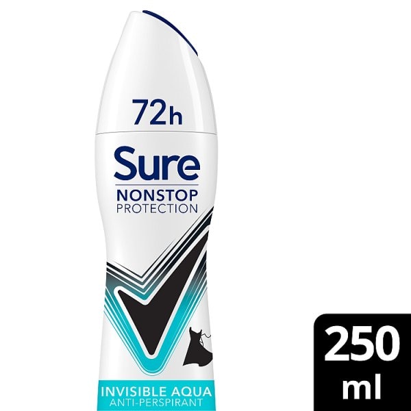 Sure Women's White Protection Invisible Aqua Anti-Perspirant Aerosol 250Ml