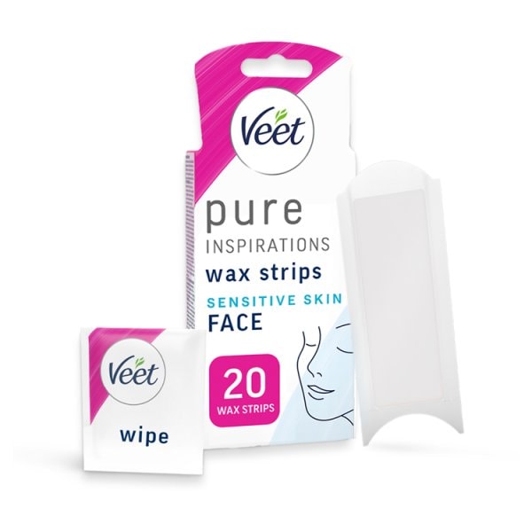 Veet Women's Pure Inspiration Wax Strips Face Sensitive X 20