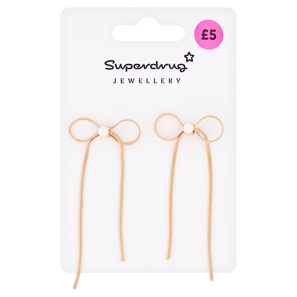 Superdrug Unisex Gold Tone Bow Earrings