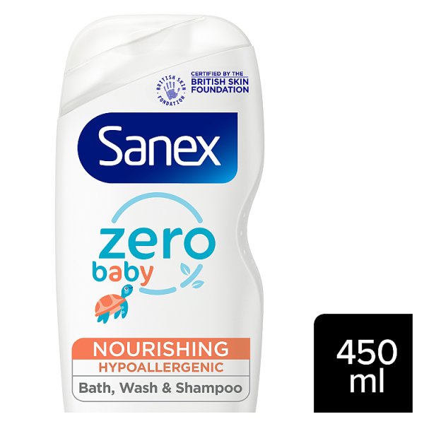Sanex Zero% Nourishing Baby Bath Foam & Shampoo 450Ml