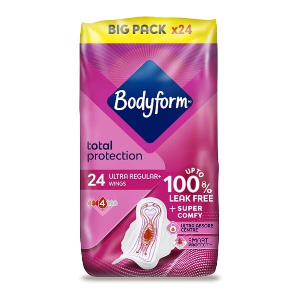 Bodyform Unisex Ultra Normal Sanitary Towels Wings 24 Pack