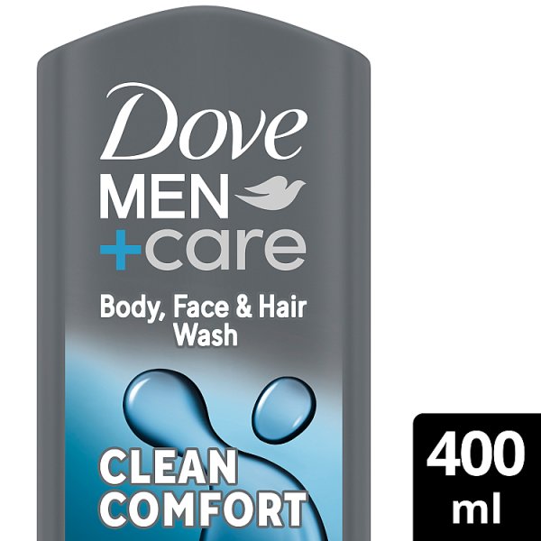 Dove Men's +Care Hydrating Clean Comfort 3-In-1 Hair Face & Body Wash 400Ml