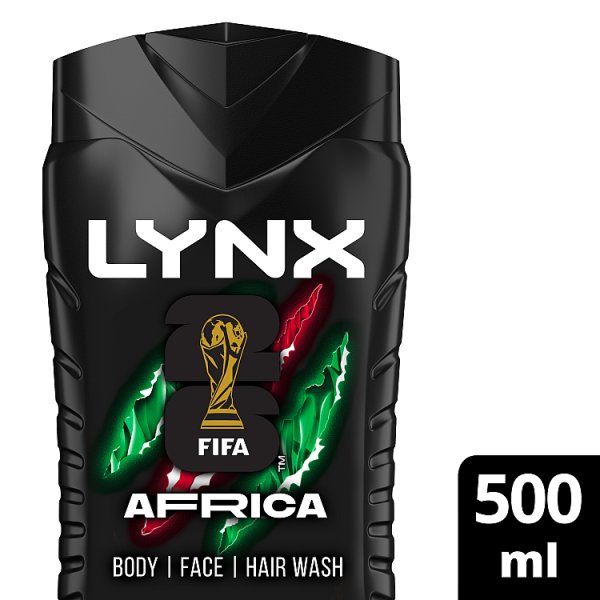 Lynx Men's Africa 3-In-1 Body Wash Shower Gel 500Ml