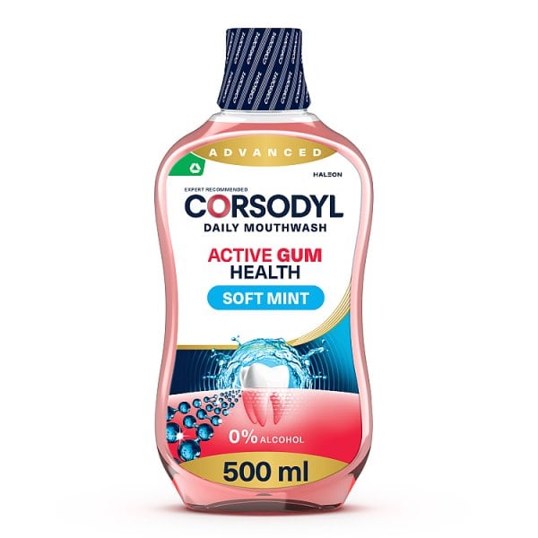 Corsodyl Unisex Active Gum Health Mouthwash 500Ml