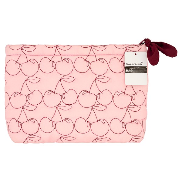 Superdrug Unisex Burgundy Cherry Cosmetic Pouch