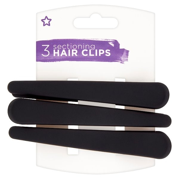 Superdrug Unisex Black Sectioning Clips X 3