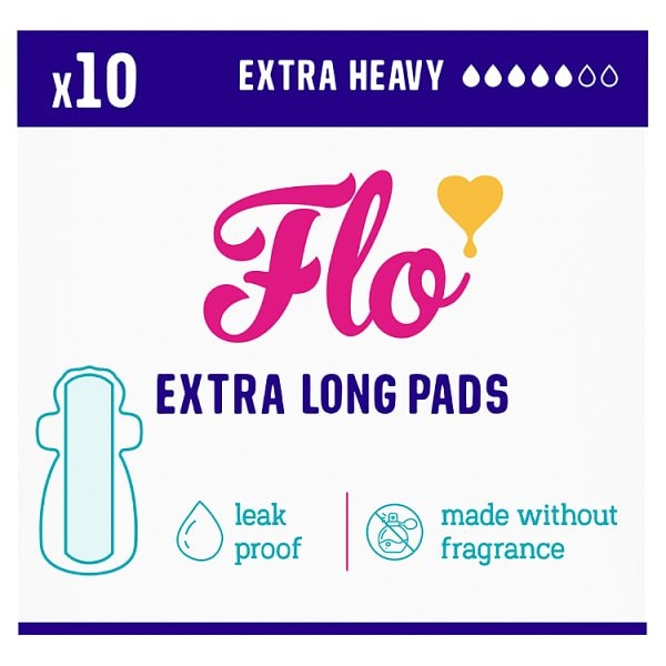 Here We Flo Men's Bamboo Ultra-Long Pads (10 Pads)