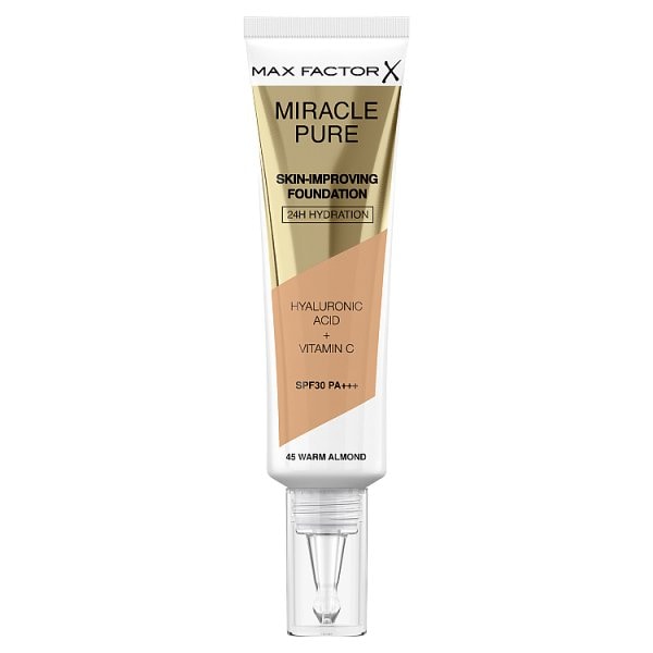Max Factor Miracle Pure Liquid Foundation 45 Warm Almond