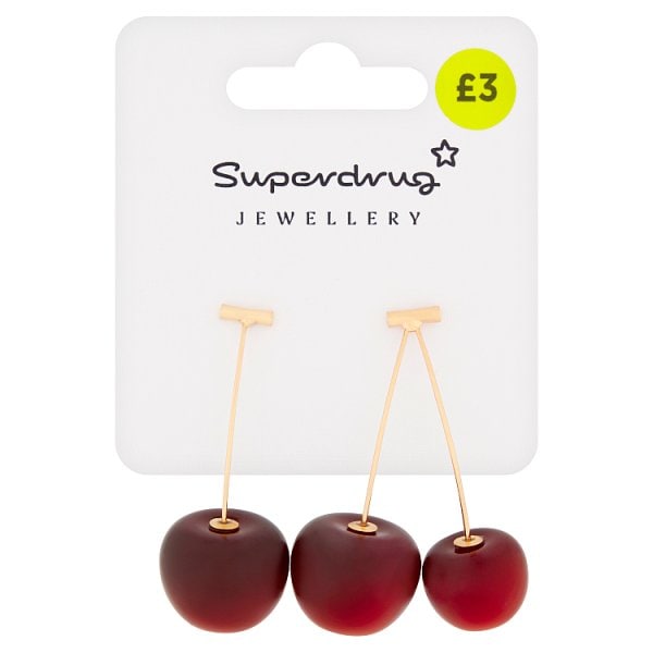 Superdrug Unisex Cherry Drop Earrings