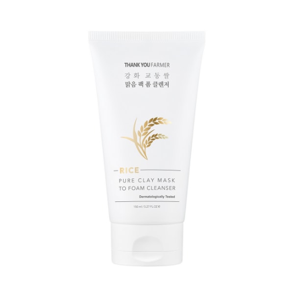 Thank You Farmer Rice Pure Clay Mask To Foam Cleanser 150ml