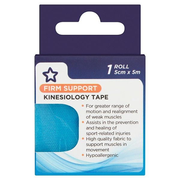 Superdrug Unisex Blue Kinesiology Tape 5Cm X 5M Stretched