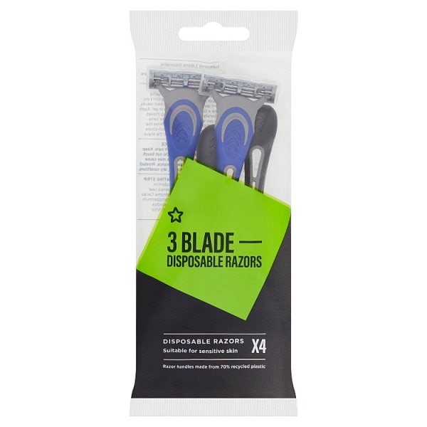 Superdrug Men's 3 Blade Disposable Razors X 4