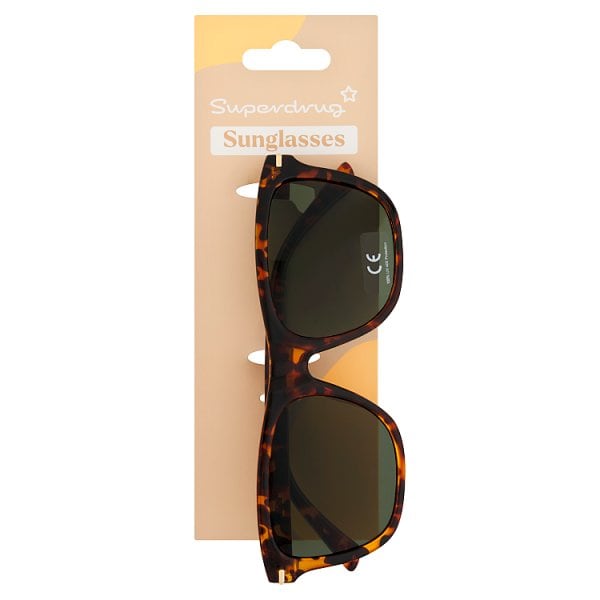 Superdrug Unisex Rounded Square Sunglasses Tortoiseshell