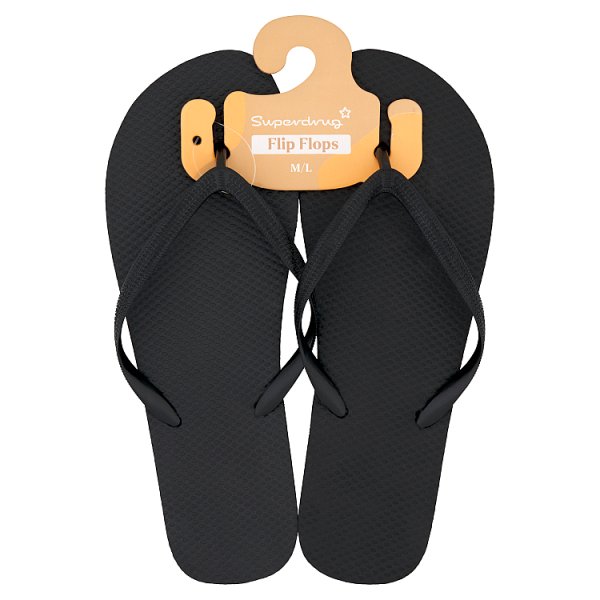 Superdrug Unisex Black Studio London Flip Flops M/L