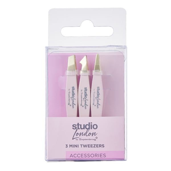 Superdrug Studio London Unisex 3 Mini Tweezers