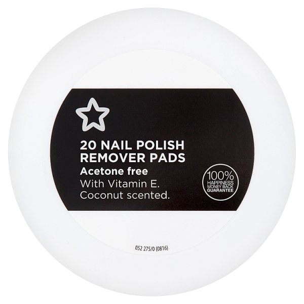 Superdrug Unisex Nail Polish Remover Pads Vitamin E Coconut Perfume