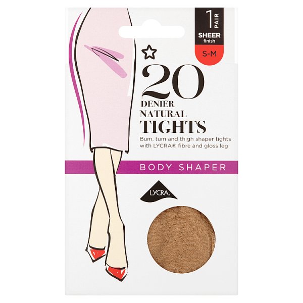 Superdrug Unisex 1 Pack 40 Denier Shaper Tights Natural S/M