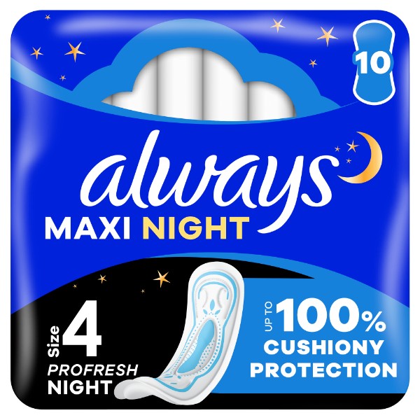 Always Men's Maxi Night Sanitary Towels X 9