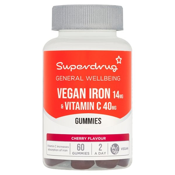 Superdrug Unisex Iron & Vit C Vegan Gummies 60S