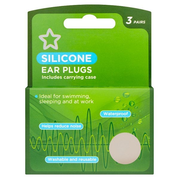 Superdrug Unisex Silicone Earplugs X 3