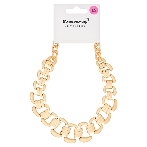 Superdrug Unisex Gold Tone Chunky Statement Necklace