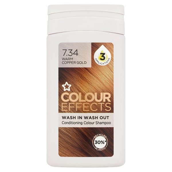 Superdrug Unisex Warm Gold Colour Effects Warm Copper Gold 7.34 Toner 75Ml