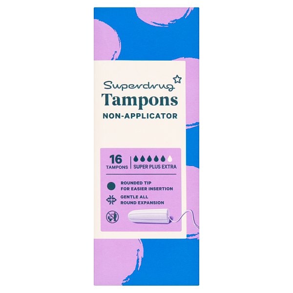 Superdrug Men's Super Plus Non-App Tampons X 16