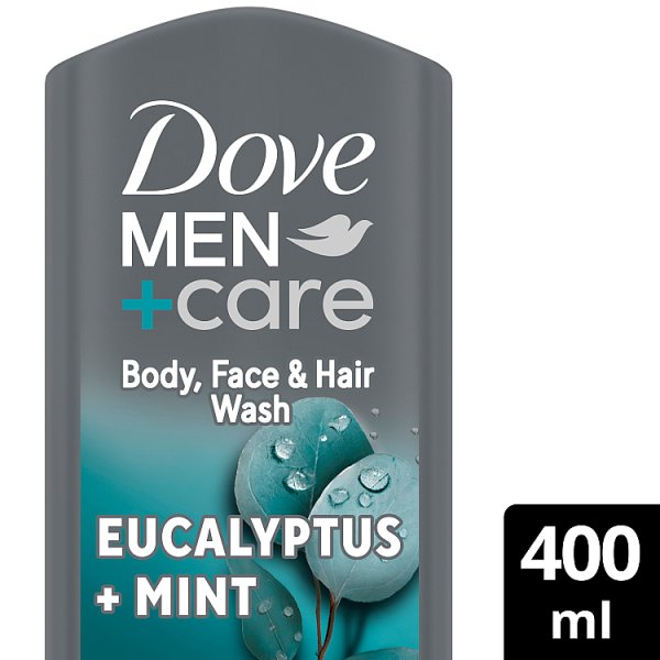 Dove Men's Mint +Care Eucalyptus + 3-In-1 Hair Face And Body Wash 400Ml