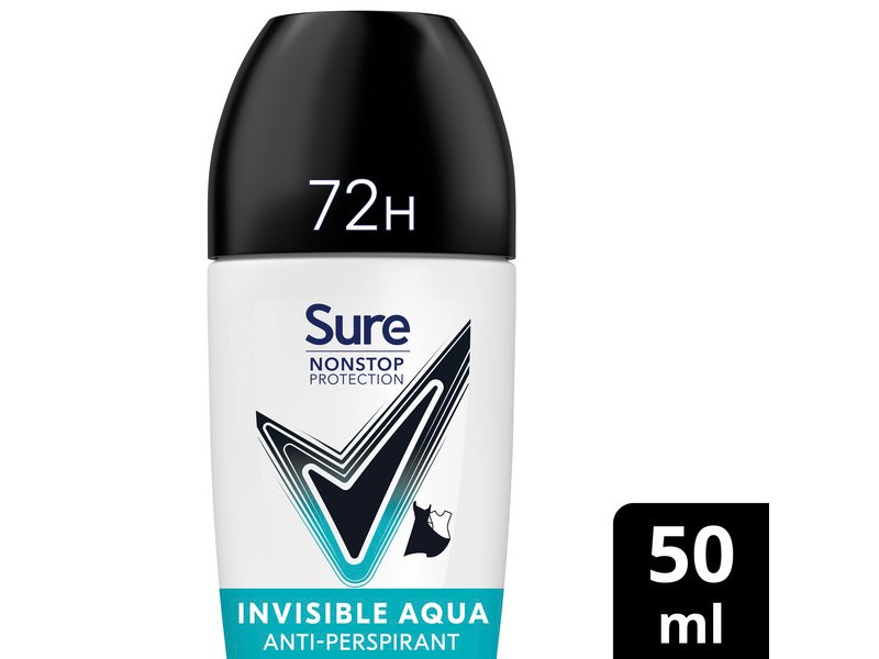 Sure Women's Protection Invisible Aqua Anti-Perspirant Roll On 50Ml
