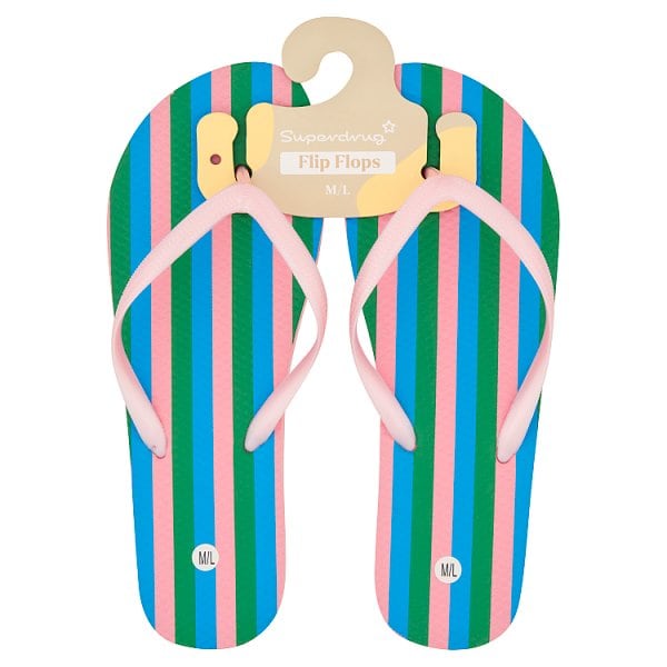 Superdrug Unisex Stripe Flip Flops M/L