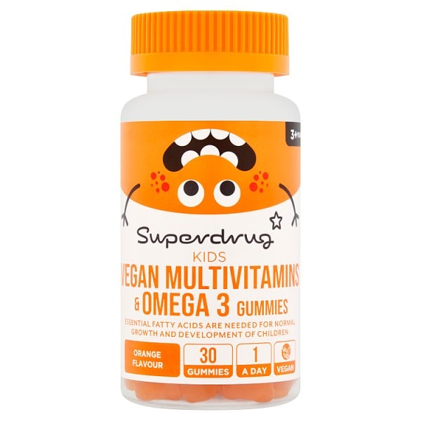 Superdrug Unisex Kids Orange Vegan Kids Multivit & Omega Gummies 30S