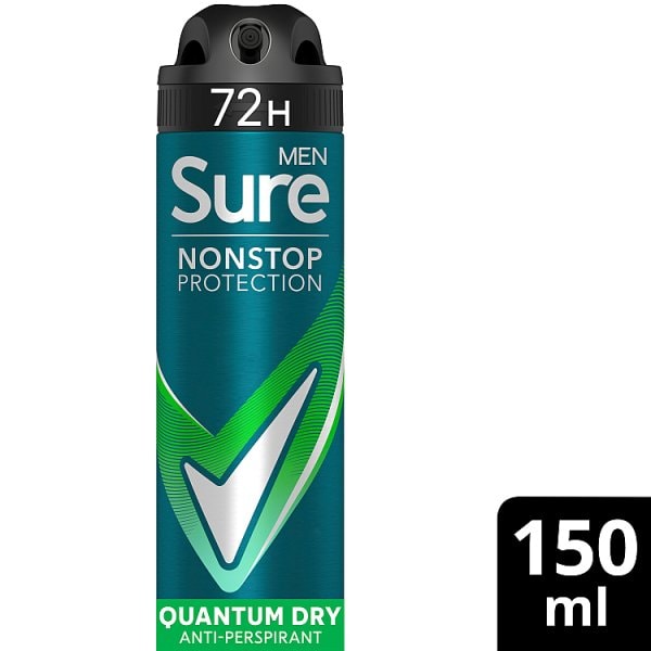 Sure Men's Protection Quantum Dry Anti-Perspirant Aerosol 150Ml