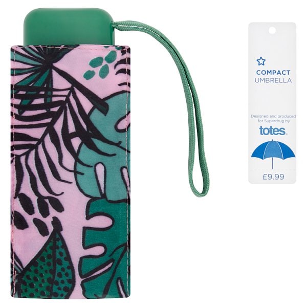 Superdrug Unisex Pink 5 Section Leaves Umbrella