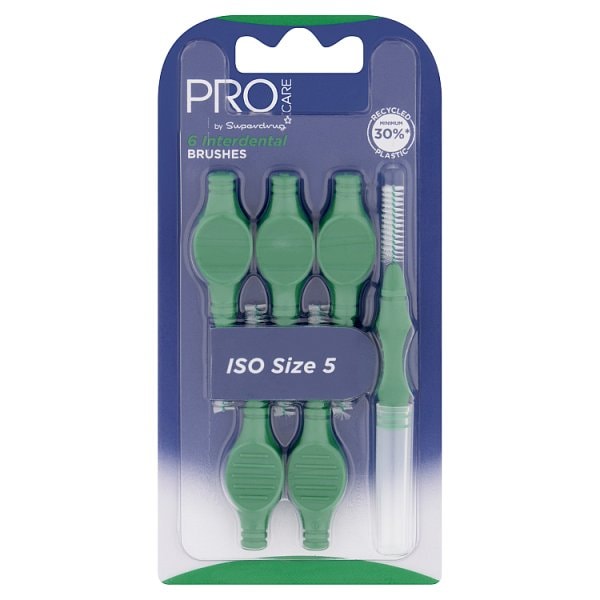 Procare Unisex Green Iso Size By Superdrug Interdental Brushes Green 0.8Mm X 6