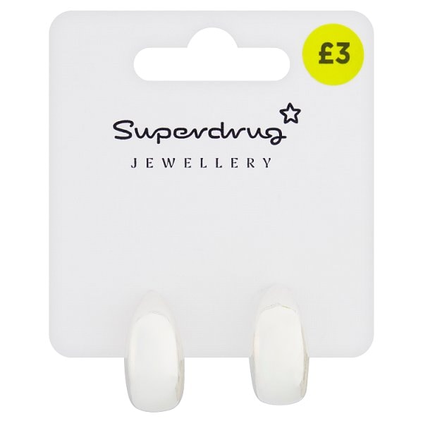 Superdrug Unisex Silver Tone Small Chunky Hoops