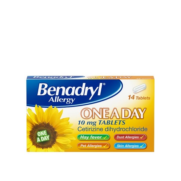 Benadryl Unisex Allergy & Hayfever One A Day Cetirizine Tablets 14S