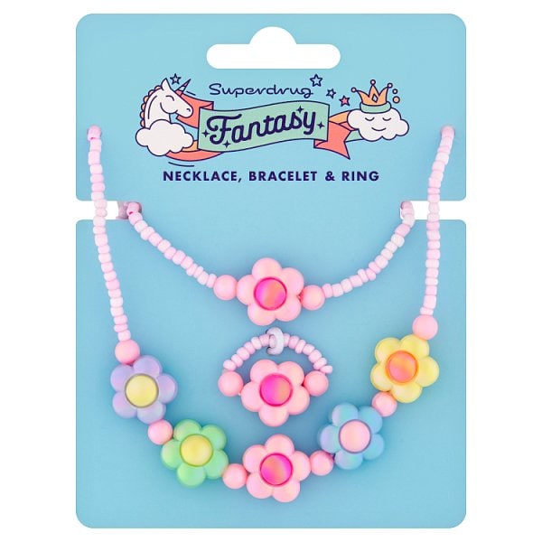 Fantasy Unisex Superdrug Flower Jewellery Set