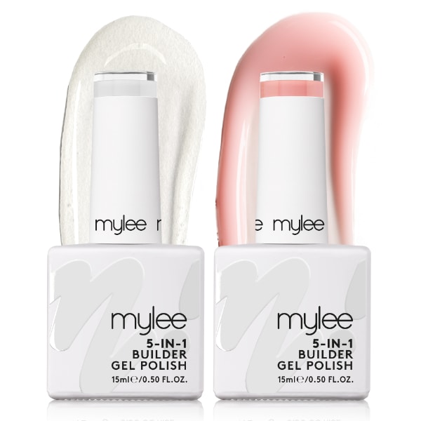 Mylee Unisex Peach 5-In-1 Builder Gel Duo Clear + 2 X 15Ml