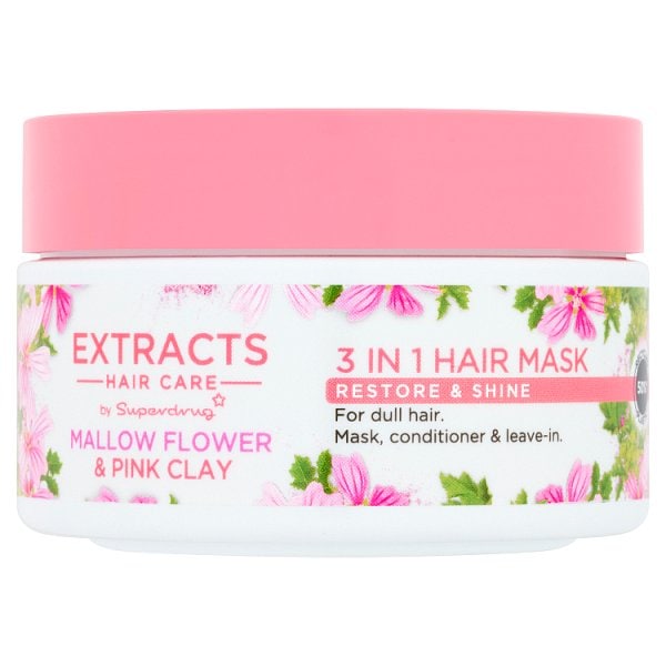 Superdrug Unisex Pink Extracts 3-In-1 Mask Marshmallow & Clay