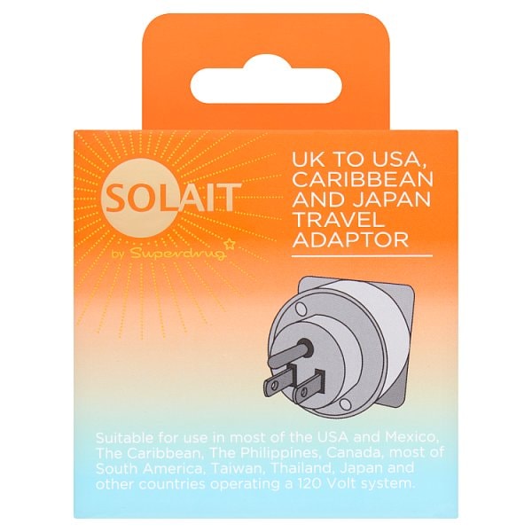 Superdrug Solait Uk To Usa Travel Adaptor
