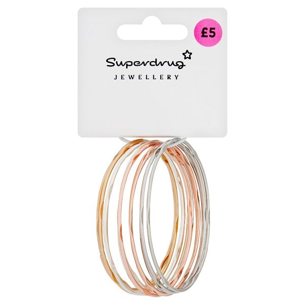 Superdrug Unisex Mixed Metals Bangle 12Pk