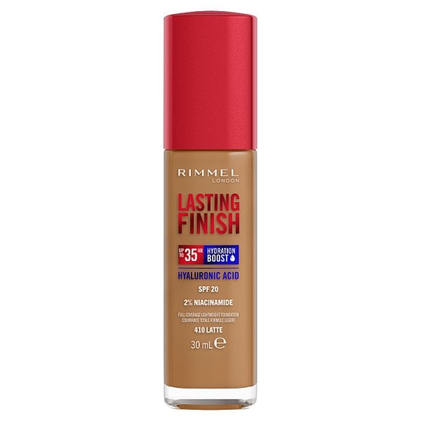 Rimmel Unisex 410 Latte Lasting Finish 35Hr Liquid Foundation Latte Spf20