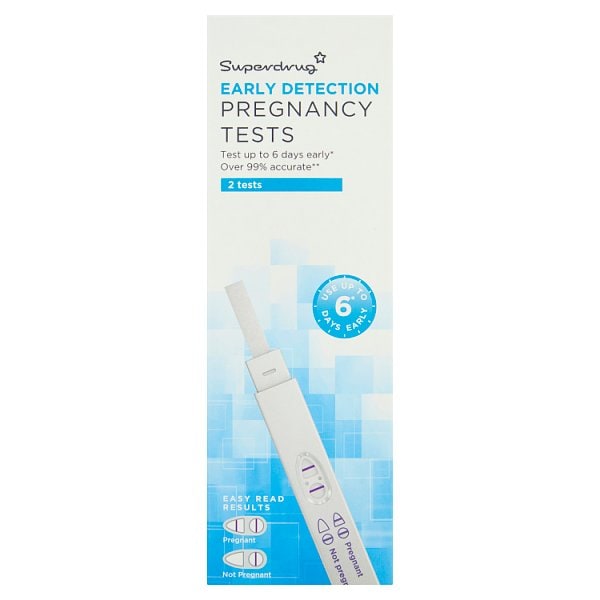 Superdrug Unisex Early Signs Pregnancy Test Midstream Twin Pack