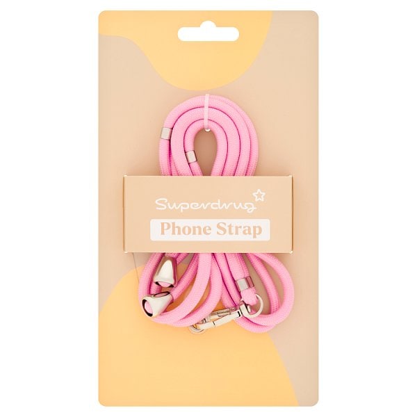 Superdrug Unisex Pink Phone Strap