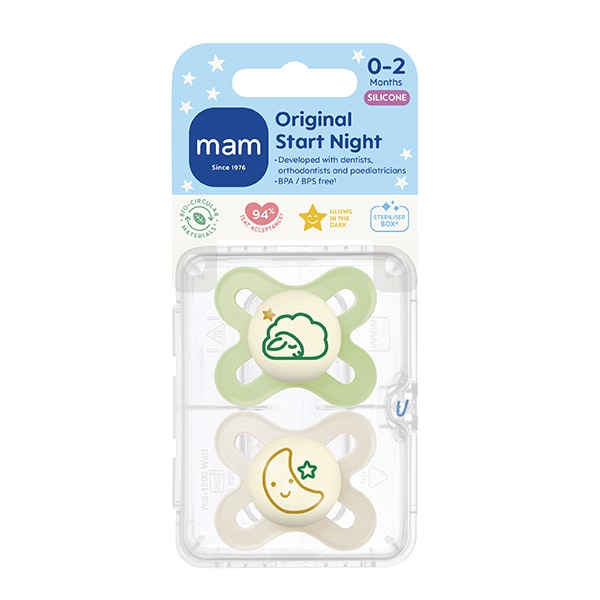 Mam Unisex Infant Start 0-2M Night Soother 2Pk - Uni