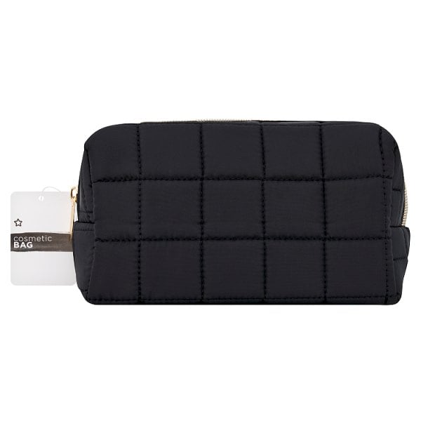 Superdrug Unisex Black Padded Cube Cosmetic Bag