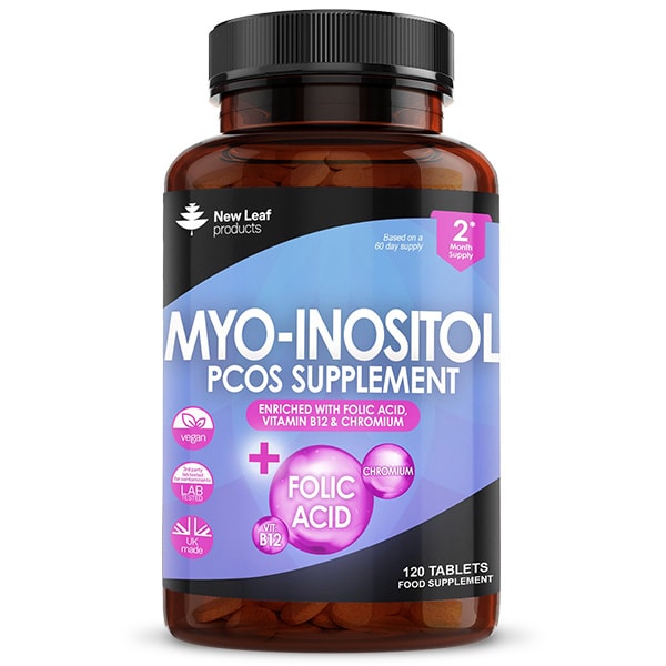 New Leaf Unisex Myo-Inositol Pcos Supplement + Folic Acid & B12