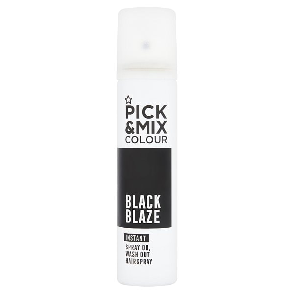 Pick & Mix Unisex Black Temporary Hair Colour Spray 75Ml