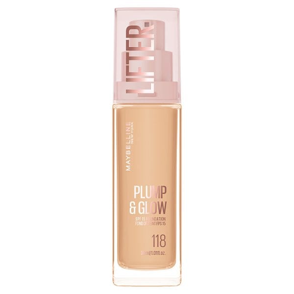 Maybelline Lifter Plump & Glow Liquid Foundation 118