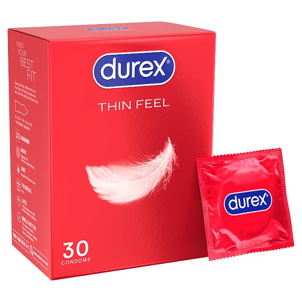 Durex Unisex Thin Feel Condoms Enhanced Sensitivity Regular Fit 30S